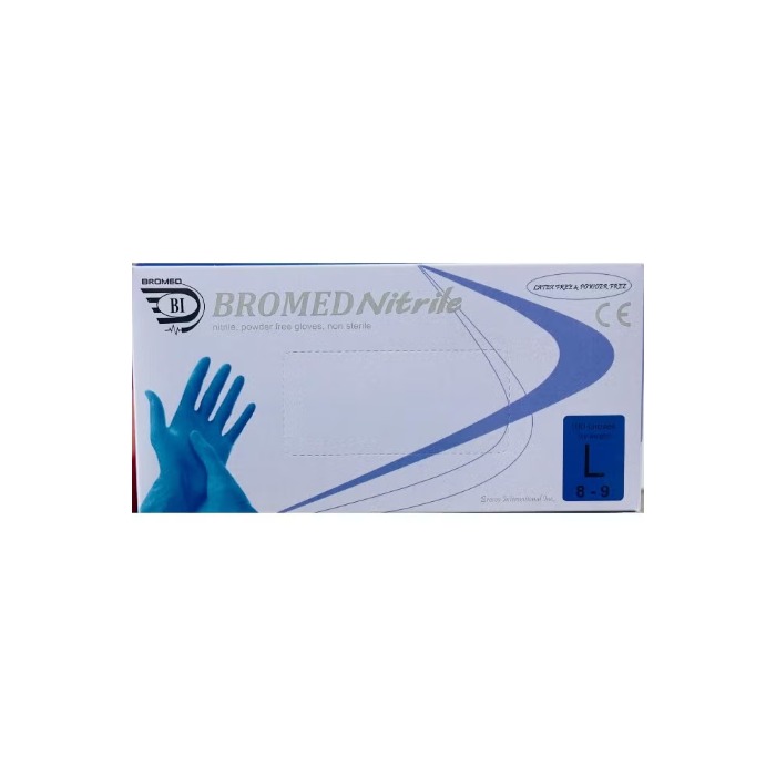 Bromed Gloves Nitrile Powder Free - Large 100's