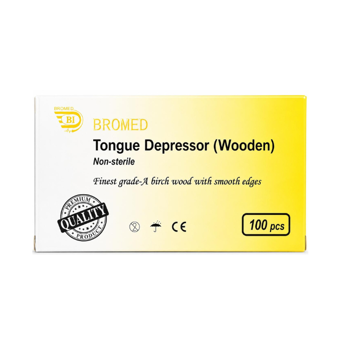 Bromed Non-Sterile Wooden Tongue Depressor 100s