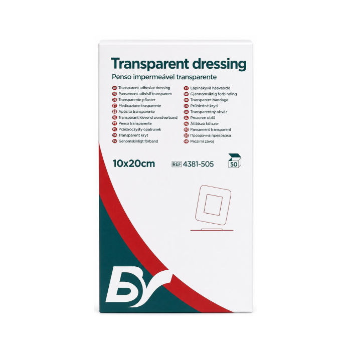 Bastos Viegas Sterile Transparent Dressings with ABSR Pad 20cm x 10cm