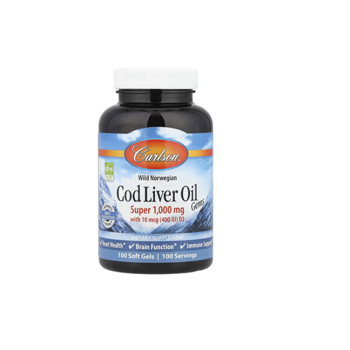 Carlson Norwegian Cod Liver Oil 100 Soft Gels