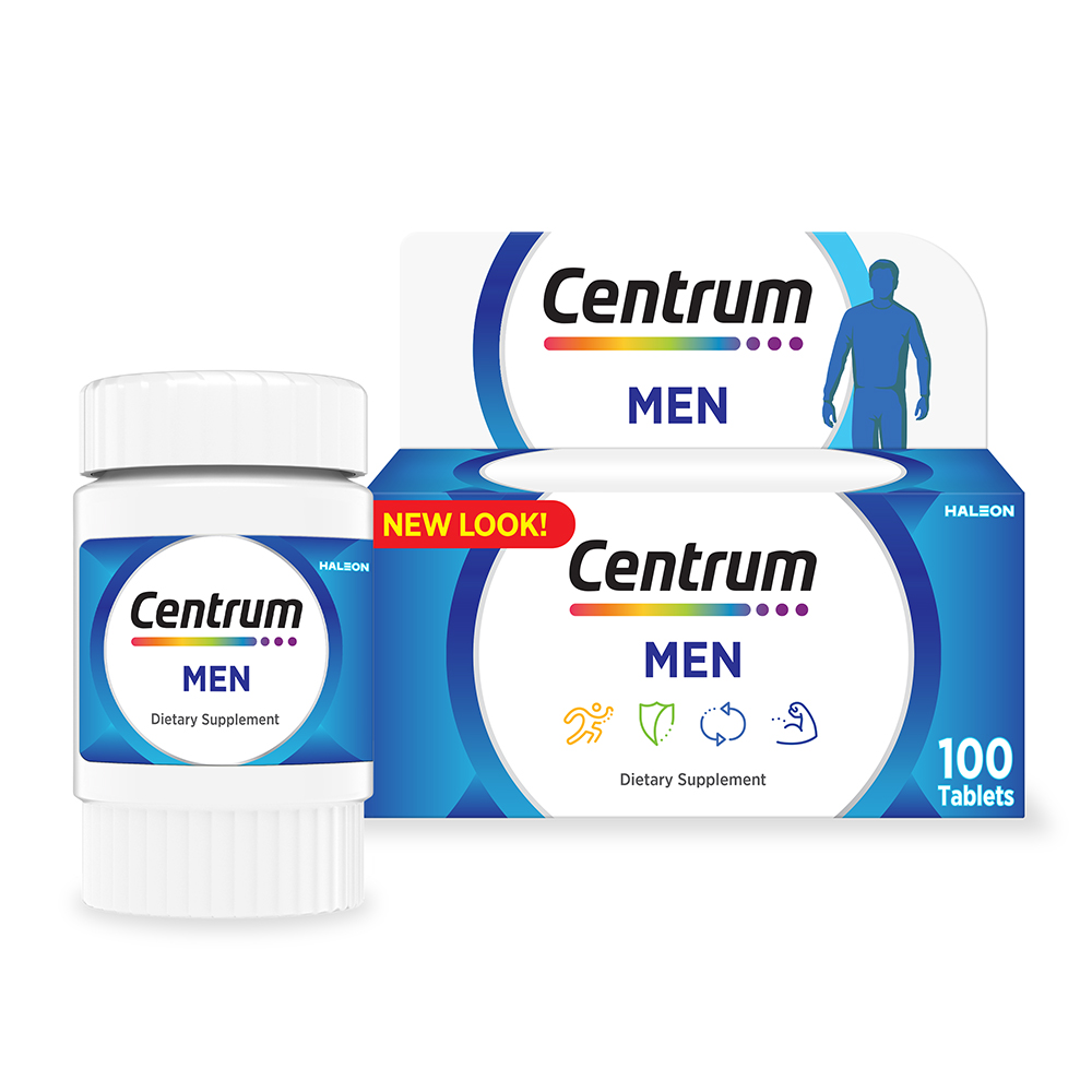 Centrum Men Multivitamin & Mineral Tablets for Energy, Immunity and Muscle Function, 100 Tablets