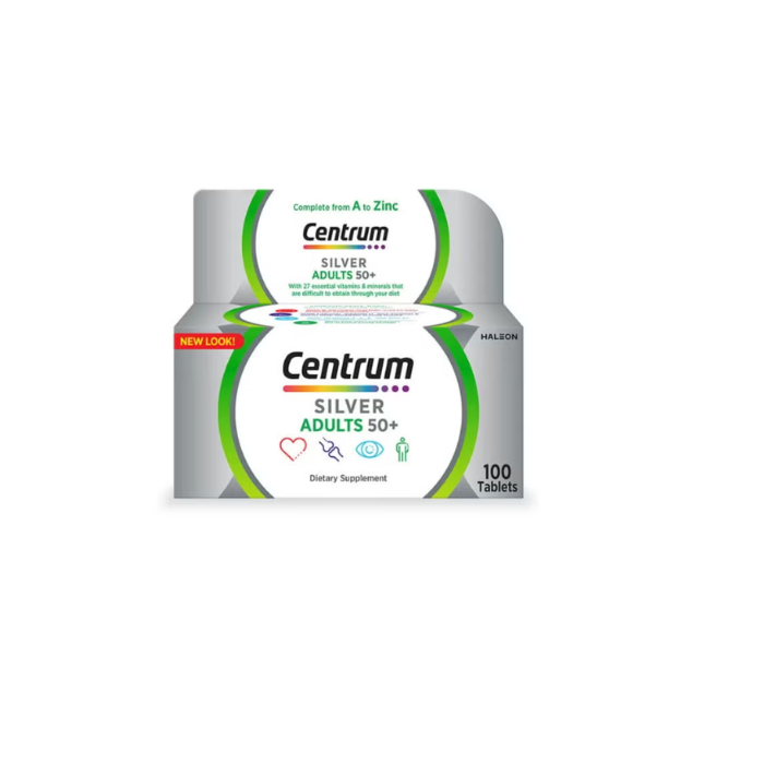 Centrum Silver Adult 50+ Multivitamin, Heart, Bone, Eye & Whole-Body Health Support, 100 Tablets