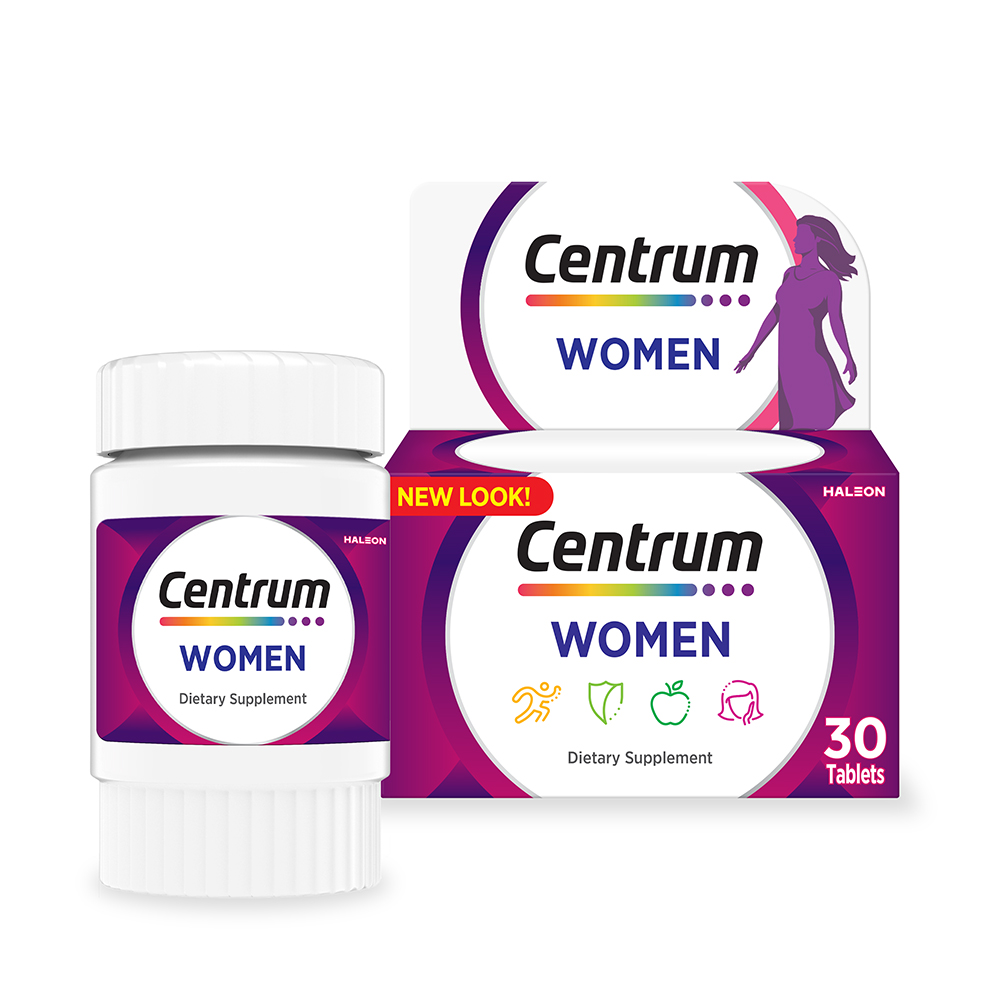 Centrum Women Multivitamin & Mineral Tablets for Energy, Immunity and Bone Health, 30 Tablets