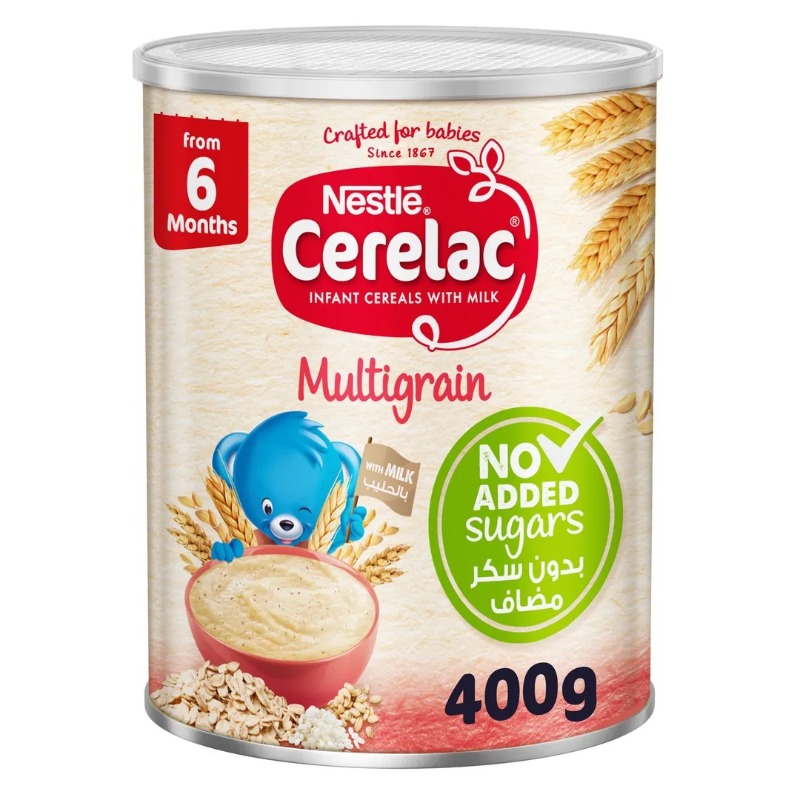Nestle Cerelac No Added Sugar Multigrain with Milk, Iron+, Vitamins and Zinc for 6+ Months Babies, 400g
