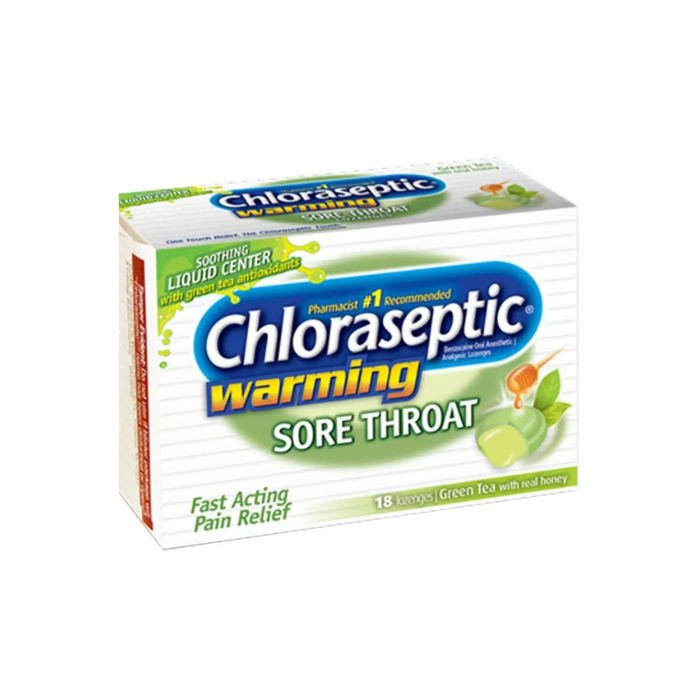 Chloraseptic Warming Green Tea with Real Honey Lozenges 18s