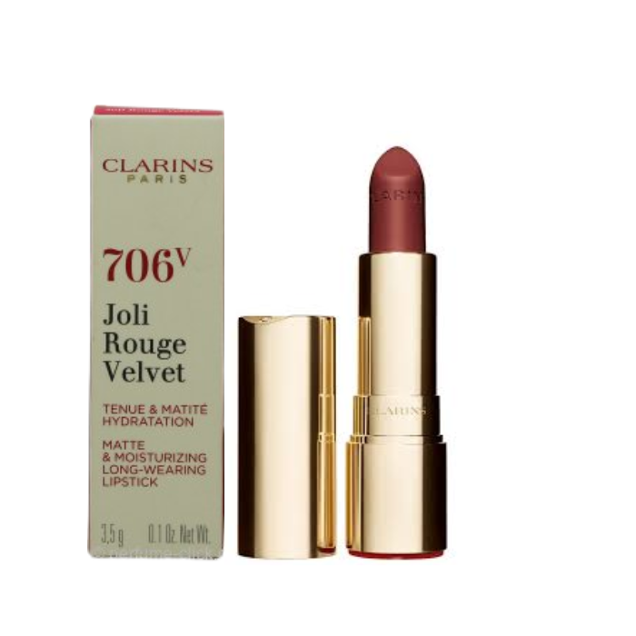 Clarins Joli Rouge Velvet Lipstick No. 706V 3.5g