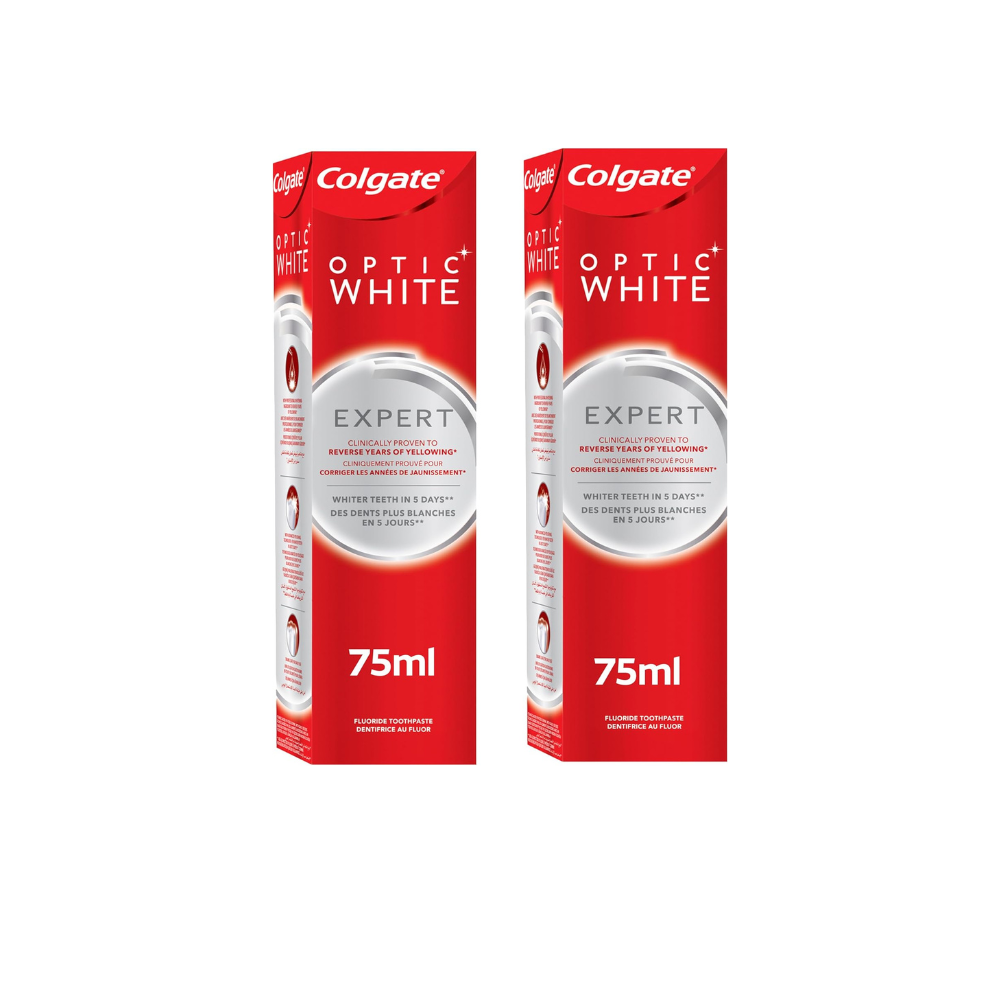 Colgate Optic White Expert Whitening Toothpaste 2x75ml
