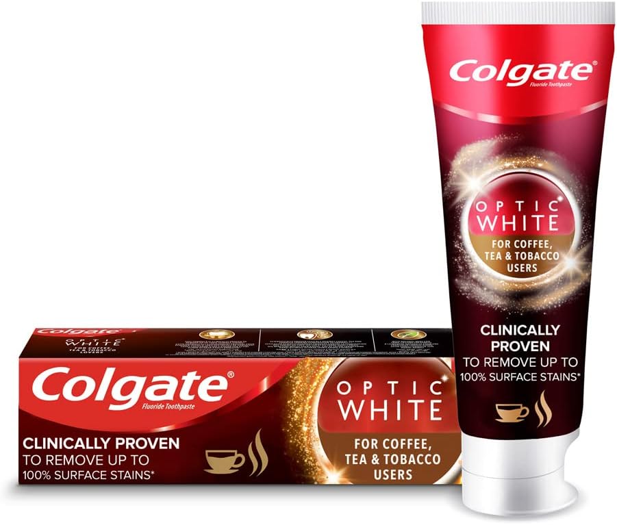 Colgate Optic White Coffee, Tea & Tobacco Stains Toothpaste 75ml
