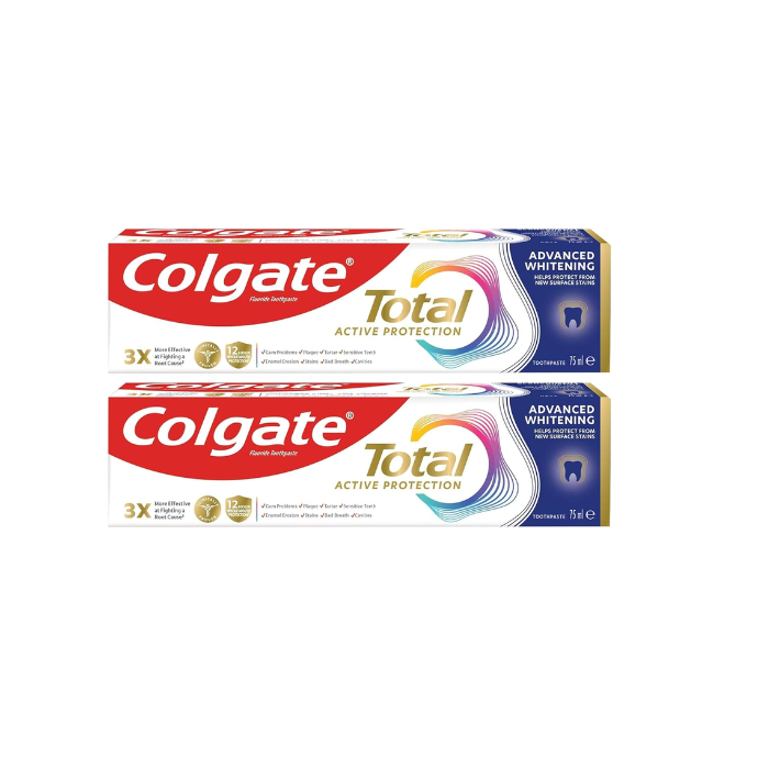 Colgate Total Active Protection Advanced Whitening Toothpaste 2x75ml