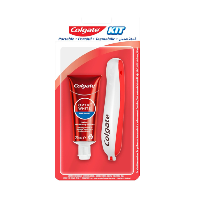 Colgate Travel Kit Optic White Toothpaste + Toothbrush