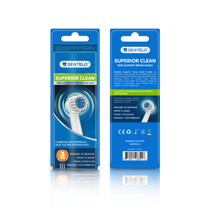 Dentelo Replacement Brush Heads 3's