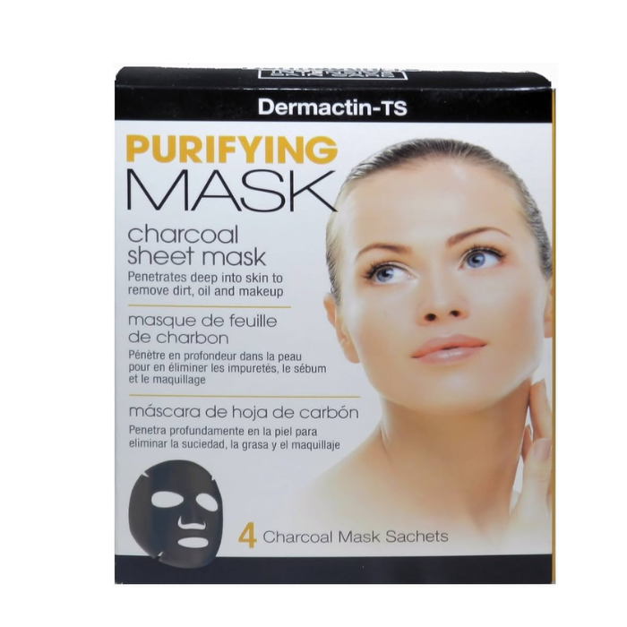 Dermactin-Ts Purifying Charcoal Sheet Mask 4'S