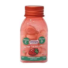 Dosfarm Sugar Free Candy with Vitamin C & D Peach 22g x 6pcs