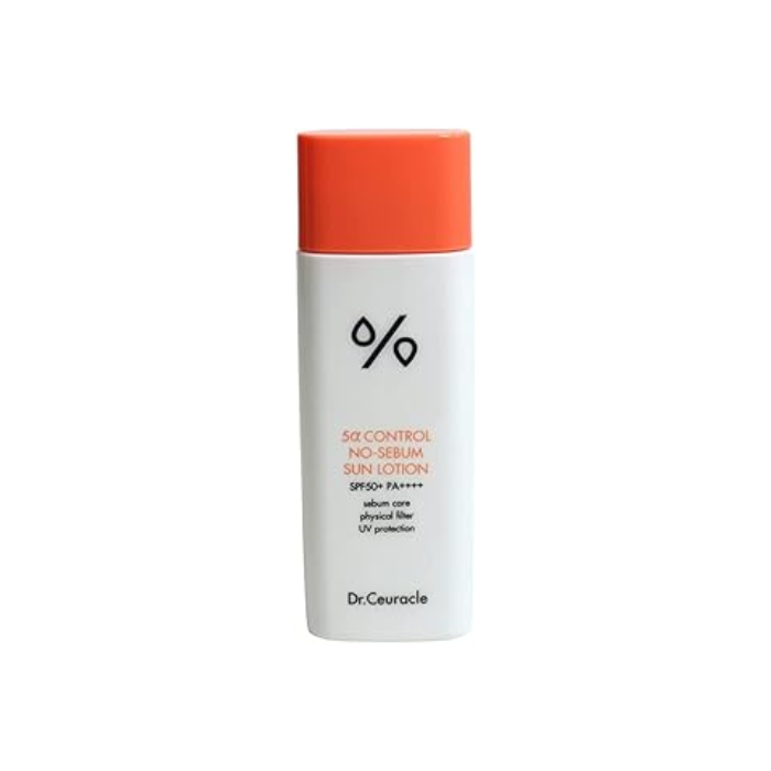 Dr. Ceuracle 5a Control No-Sebum (SPF50+) Sun Lotion, Oil Control Physical Sunscreen, 50ml