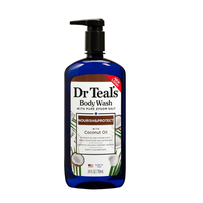 Dr Teal's Nourish & Protect Coconut Epsom Salt Body Wash, Hydrating Cleanser, 710ml