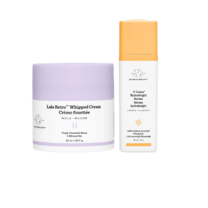 Drunk Elephant C-Luma Serum 30ml + Lala Retro Whipped Cream, 50ml Travel Kit