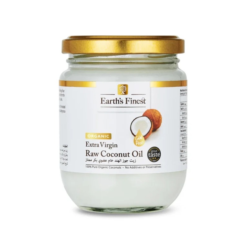 Earth’s Finest Organic Extra Virgin Raw Coconut Oil, 100% Pure, Cold-Pressed, Unrefined, No Additives, 500ml