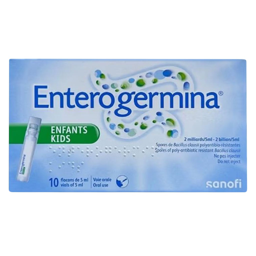 Enterogermina 5ml Suspension - Bacillus Clausii Probiotic for Diarrhea & Gut Flora Balance - 10 Vials