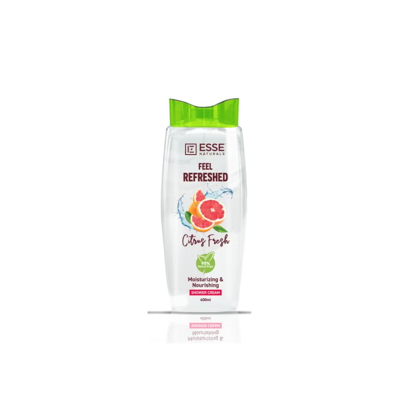Esse Naturals Feel Refreshed Citrus Shower Cream ,Energizing, Moisturizing, Citrus-Infused Body Cleanser 400ml