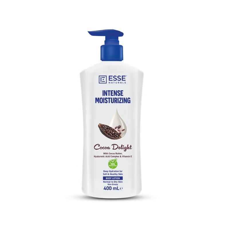 Esse Naturals Intense Cocoa Body Lotion, Cocoa Butter, Vitamin E and Hyaluronic Acid Complex - 400ml