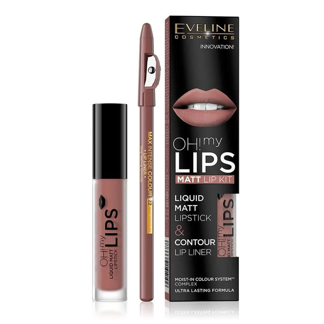 Eveline Oh My Lips Liquid Matt Lipstick Contour Lip Liner No 01