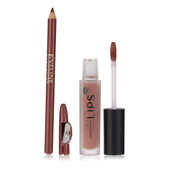 Eveline Oh My Lips Liquid Matt Lipstick Contour Lip Liner No 02