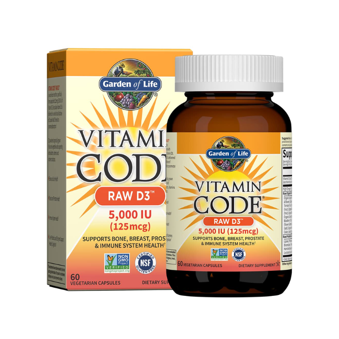 Garden of Life, Vitamin Code Raw D3 5000 IU, 60 Vegetarian Capsules