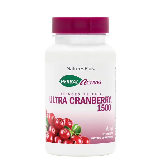 Natures Plus Herbal Actives Ultra Cranberry 1500 Extended Release 30 Tablets