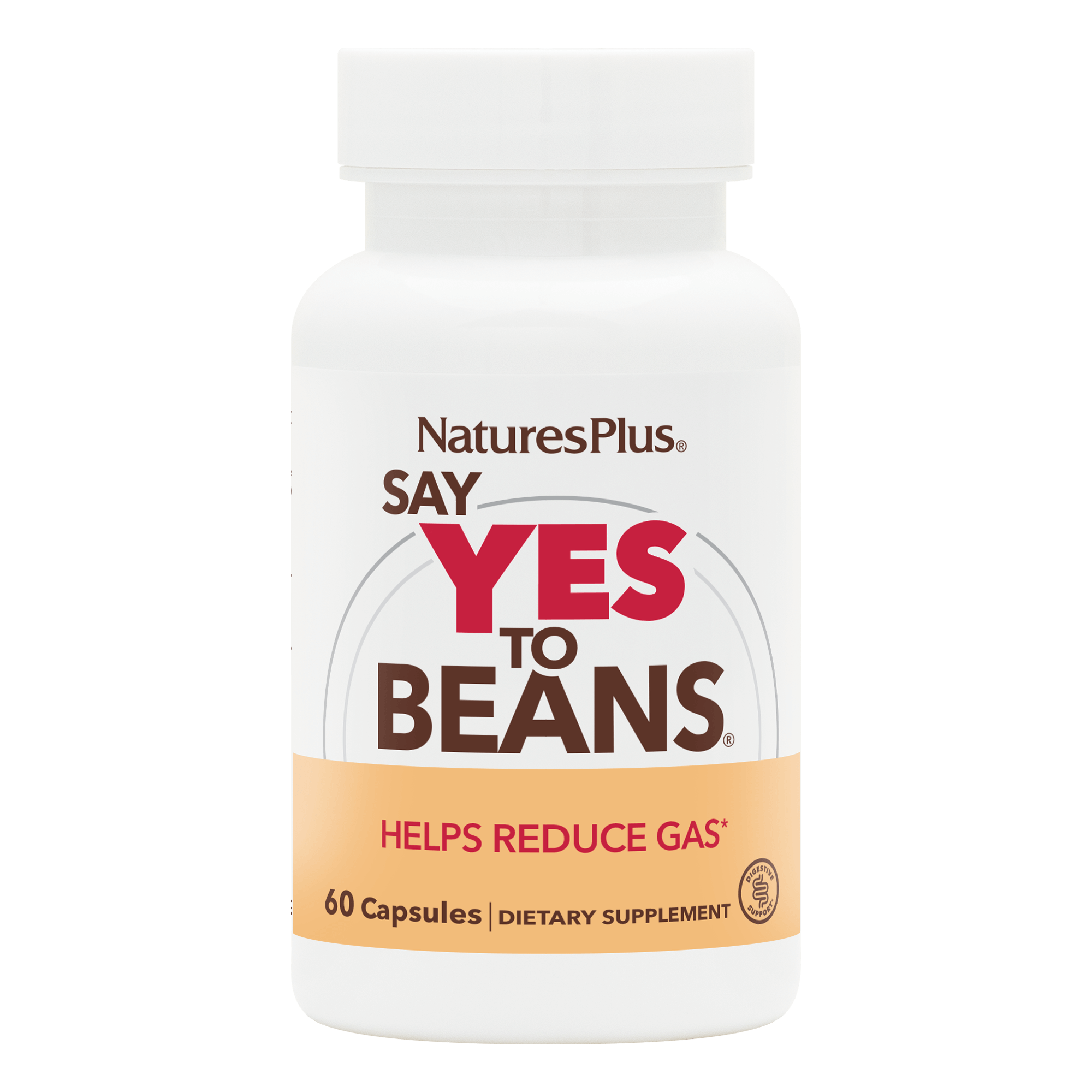 Natures Plus Say Yes To Beans Natural Food Enzyme Complex 60 Capsules