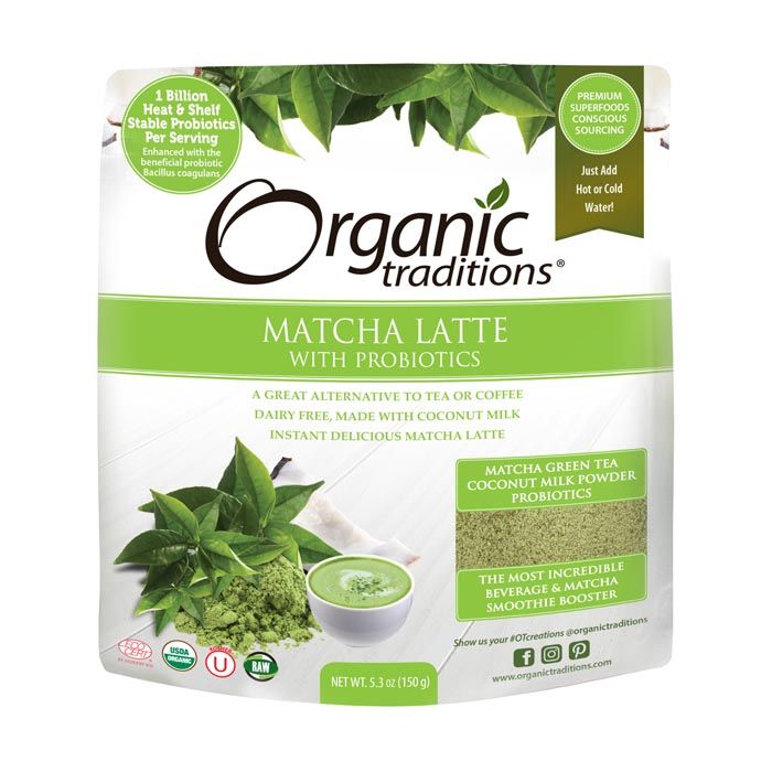 Organic Traditions Matcha Latte With Probiotics 150g