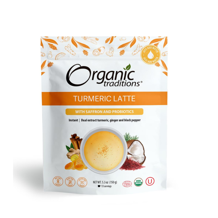 Organic Traditions Turmeric Latte With Saffron & Probiotics 150g