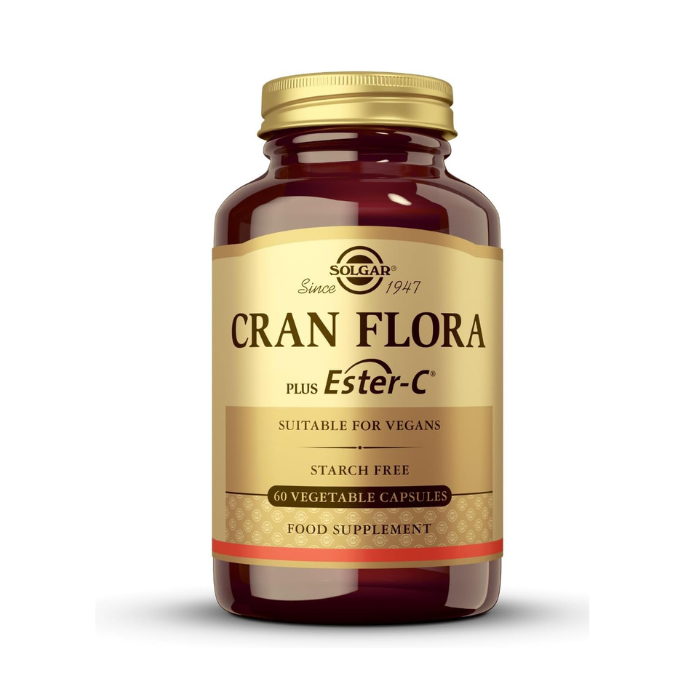 Solgar Cran Flora With Probiotics Plus Ester-C 60 Vegetable Capsules
