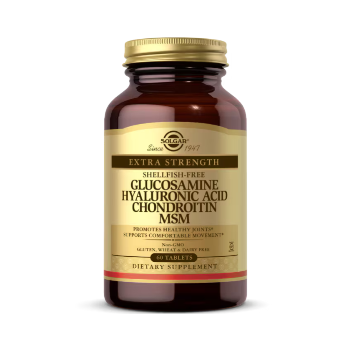 Solgar Glucosamine Hyaluronic Acid Chondroitin MSM Shellfish Free Tablets 60's