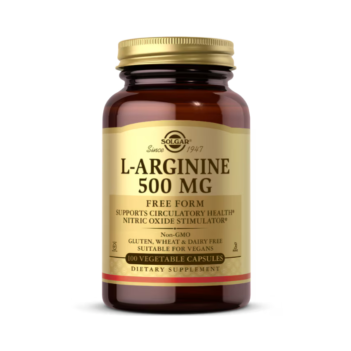 Solgar L-Arginine 500 mg Vegetable capsules 100's