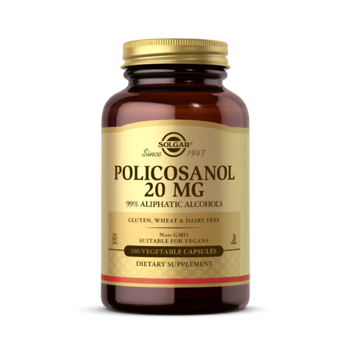 Solgar Policosanol 20mg Vegetable Capsules 100's- New