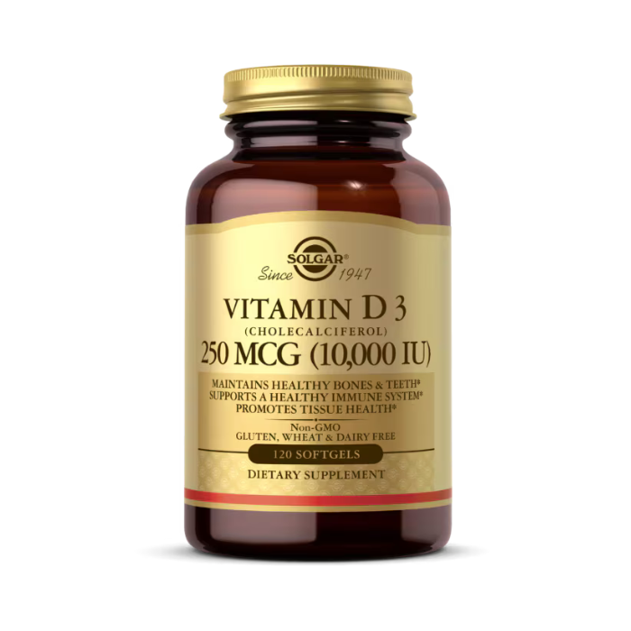 Solgar Vitamin D3 10000 IU Cholecalciferol Softgels 120's