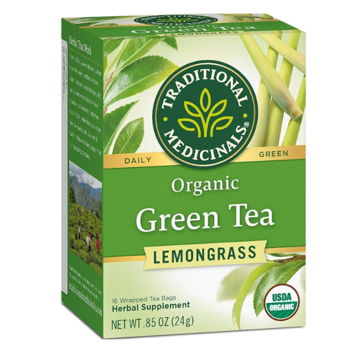 Traditional Medicinal Green Tea Lemongrass 16 Tea Bags