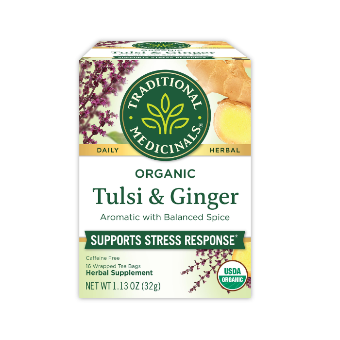 Traditional Medicinals Tulsi With Ginger 16 Tea Bags