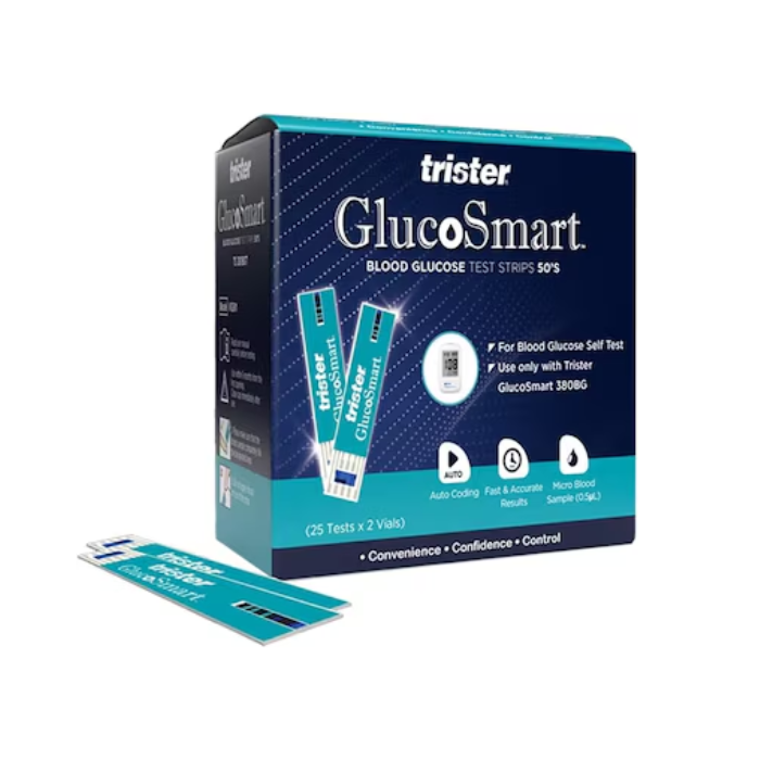 تريستر غلوكو سمارت شرائط اختبار سكر الدم 50
