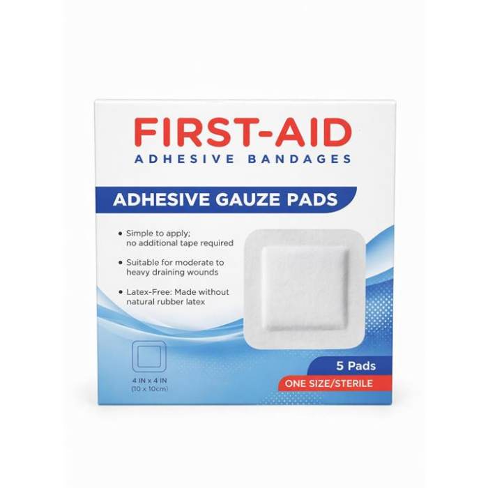 First Aid Adhesive Gauze Pads 10CM x 10CM 5s