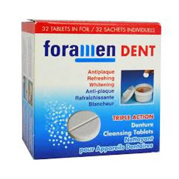 أقراص تنظيف طقم الأسنان