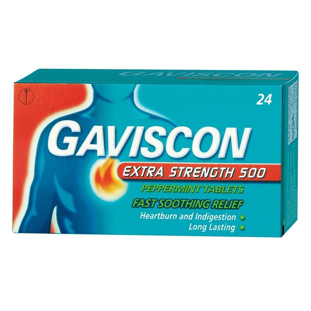 Gaviscon Extra 500mg Tablets 24's Peppermint