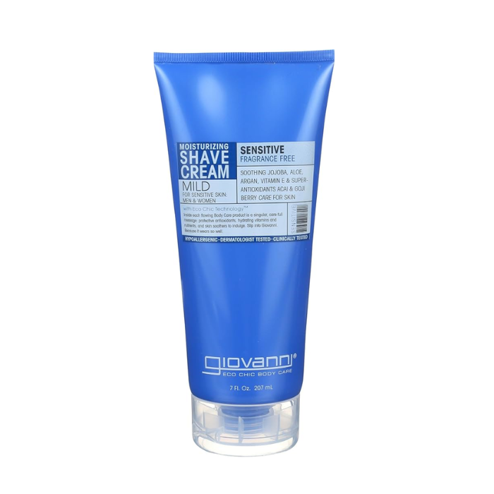 Giovanni Shave Cream Fragrance Free & Aloe (Sensitive 7 Fl oz 207ml)