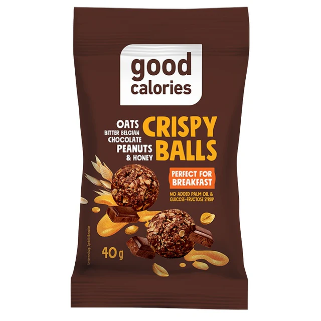 Good Calories Oats Bitter Belgian Chocolate Peanuts & Honey Crispy Balls, Perfect for Breakfast, High Fiber, No Palm Oil & Glucose, Fructose Syrup – 40g