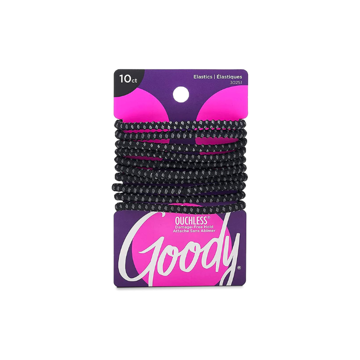Goody With Slide Proof 4 mm Black Elastics 10's