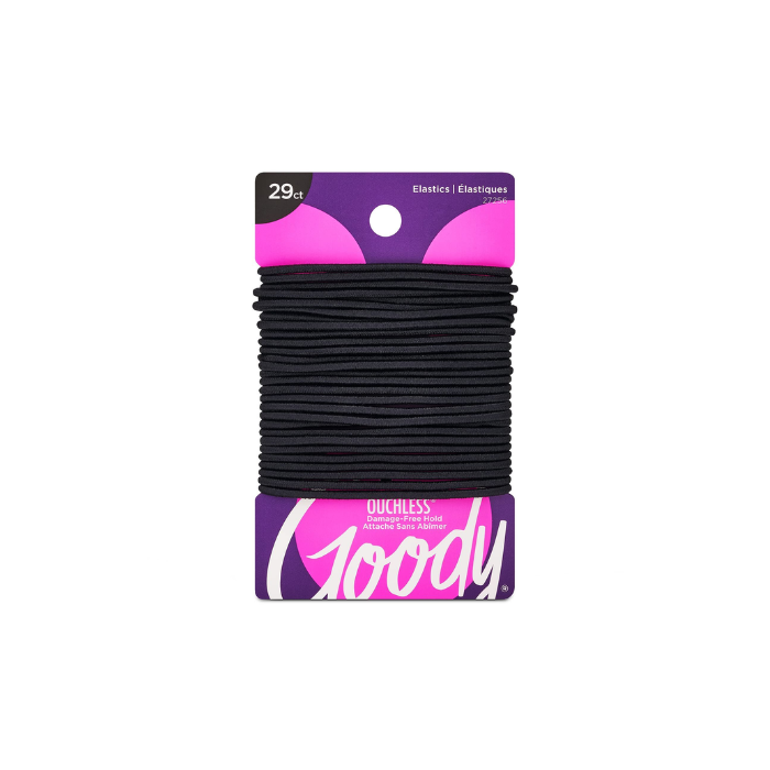 Goody Women Ouch less Black 2Mm Elastics 29Ct