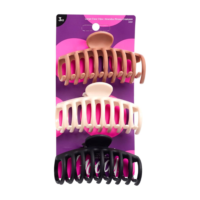 Goody Women's Clip Translucent Spindle Claw Clips 3's