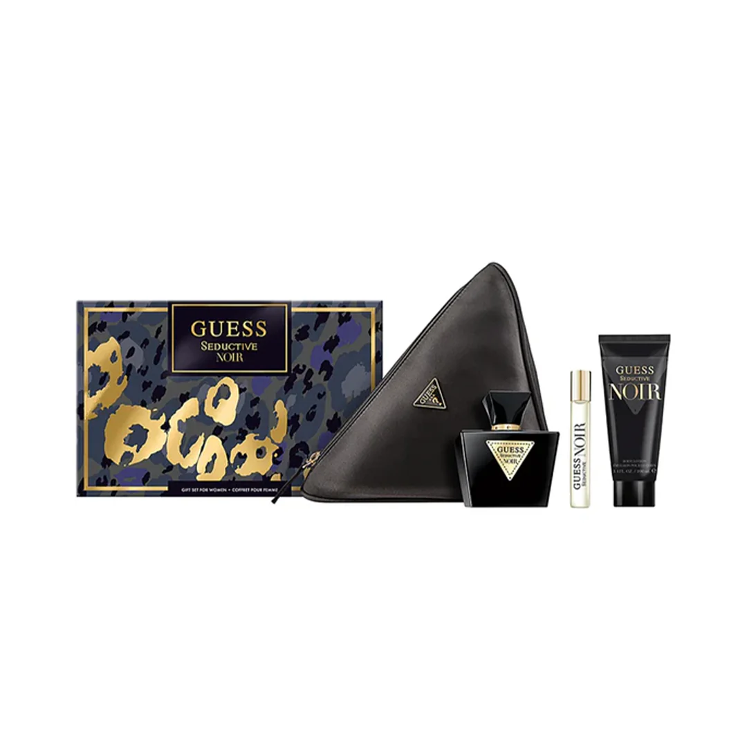 Guess Seductive Noir For Women Eau de Toilette 15ml + 75ml + Body Lotion + Pouch 4 Piece Set