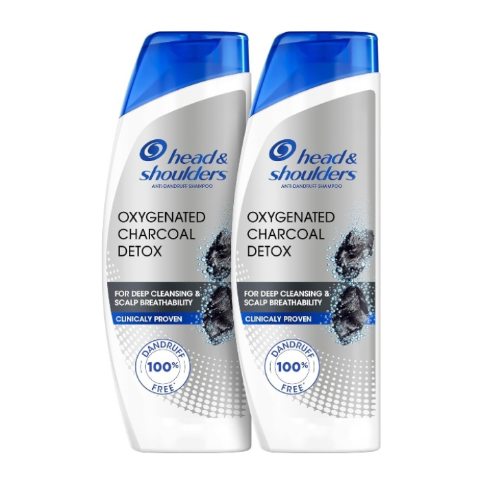 Head & Shoulders Oxygenated Charcoal Detox Shampoo, 375ml Pack of 2