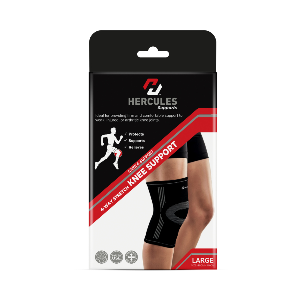 Hercules 4-Way Stretch Knee Support Large 41-49CM